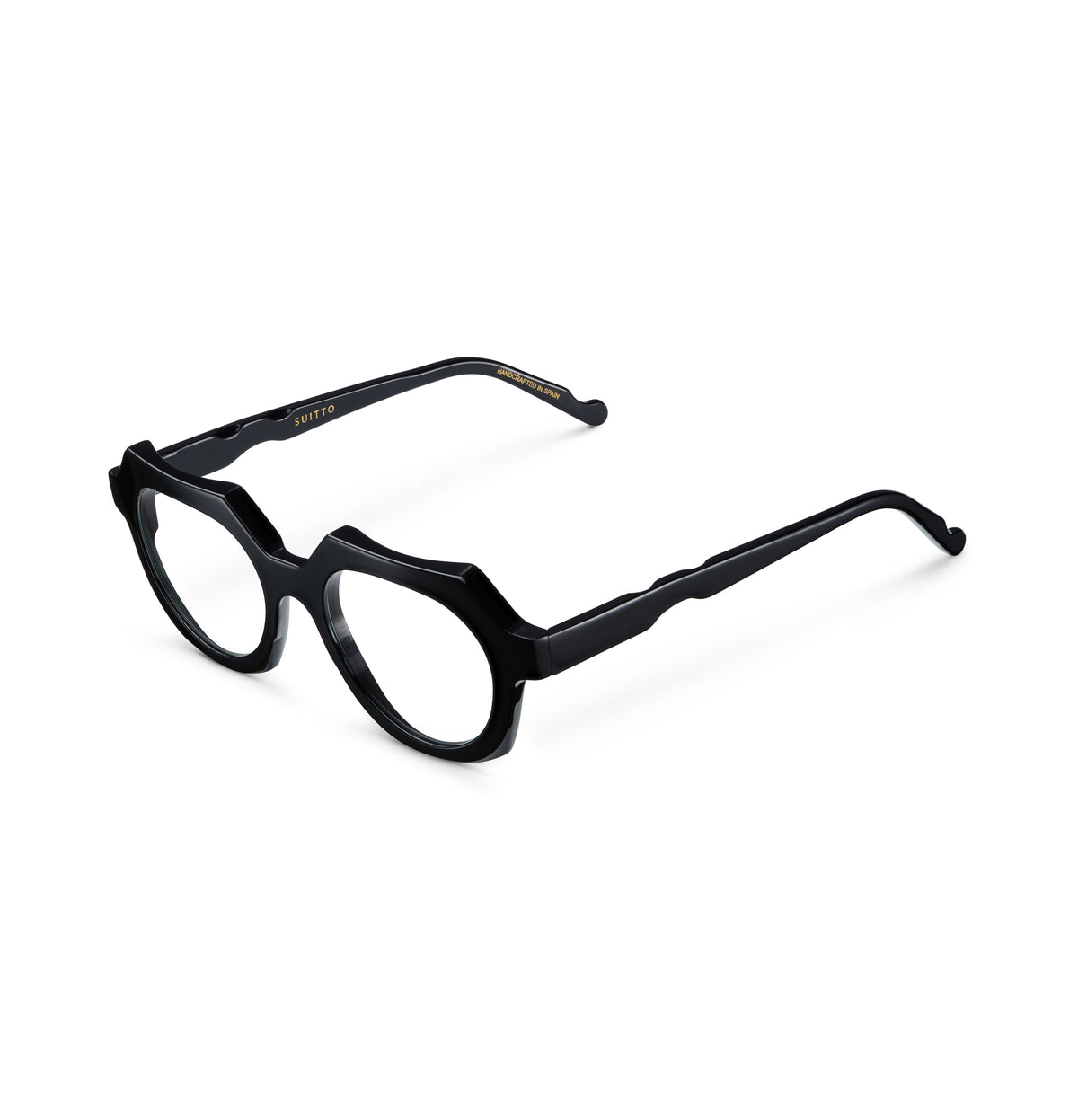 Gafas graduadas Suitto Allegro para hombre, montura geométrica de acetato, en negro