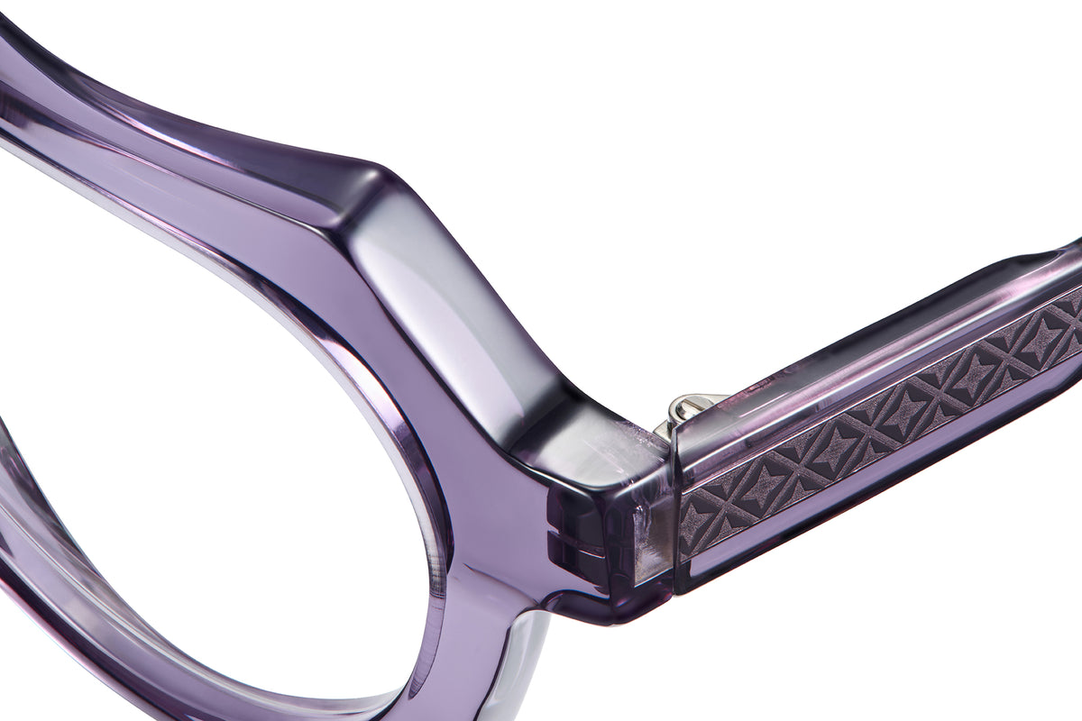 Gafas graduadas Suitto Allegro para hombre, montura geométrica de acetato, en violeta pálido