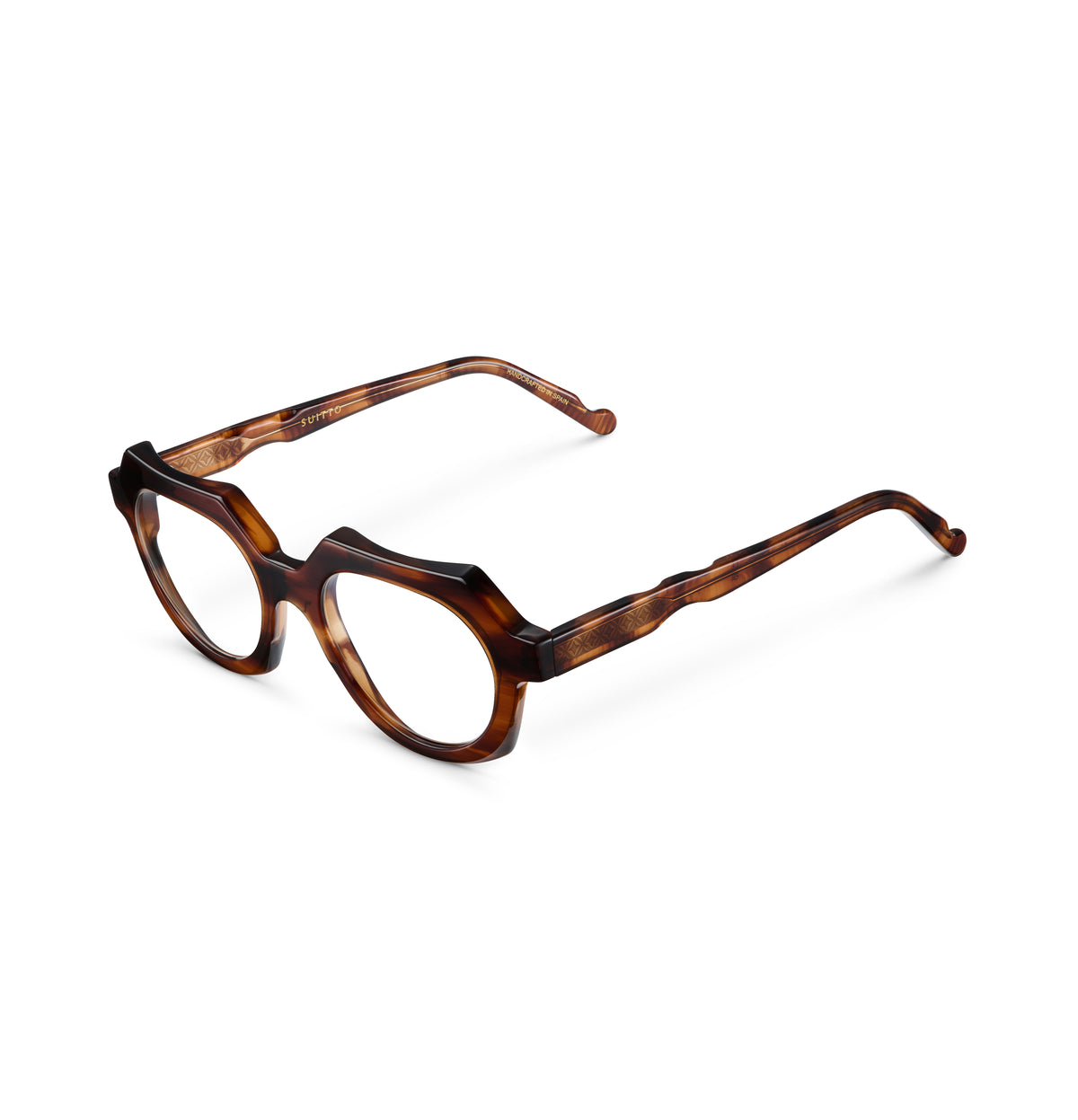 Gafas graduadas Suitto Allegro para hombre, montura geométrica de acetato, en carey cobre