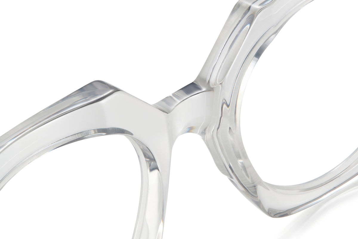 Gafas graduadas Suitto Allegro para hombre, montura geométrica de acetato, en transparente
