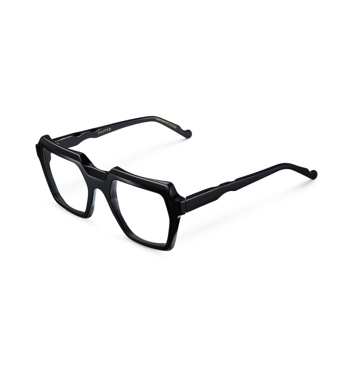 Gafas graduadas Suitto Arpa para mujer, montura cuadrada de acetato, en negro