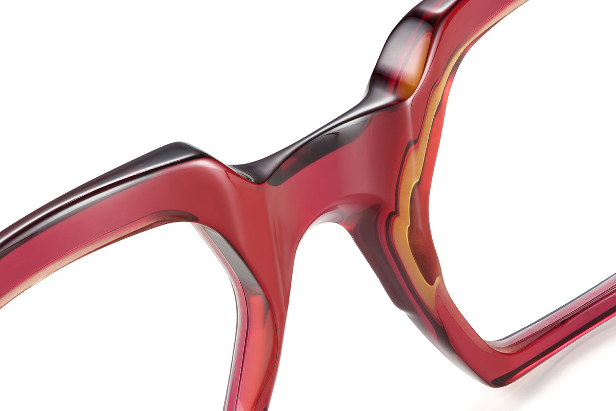 Gafas graduadas Suitto Arpa para mujer, montura cuadrada de acetato, en rojo