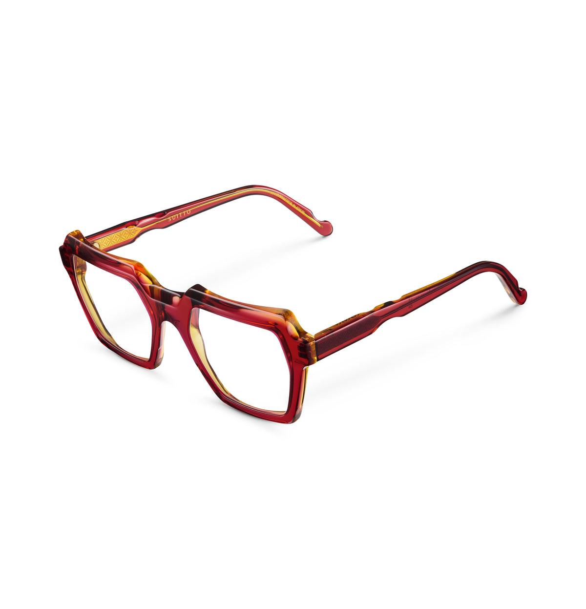 Gafas graduadas Suitto Arpa para mujer, montura cuadrada de acetato, en rojo