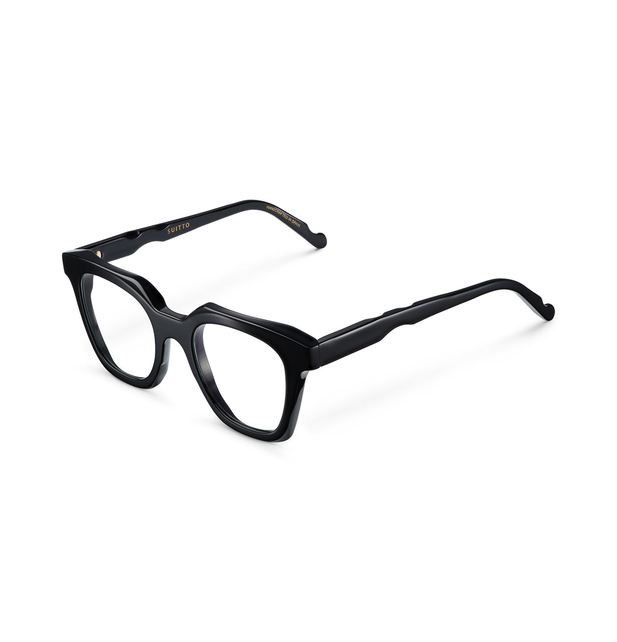 Gafas graduadas Suitto Aura para mujer, montura cuadrada de acetato, en negro