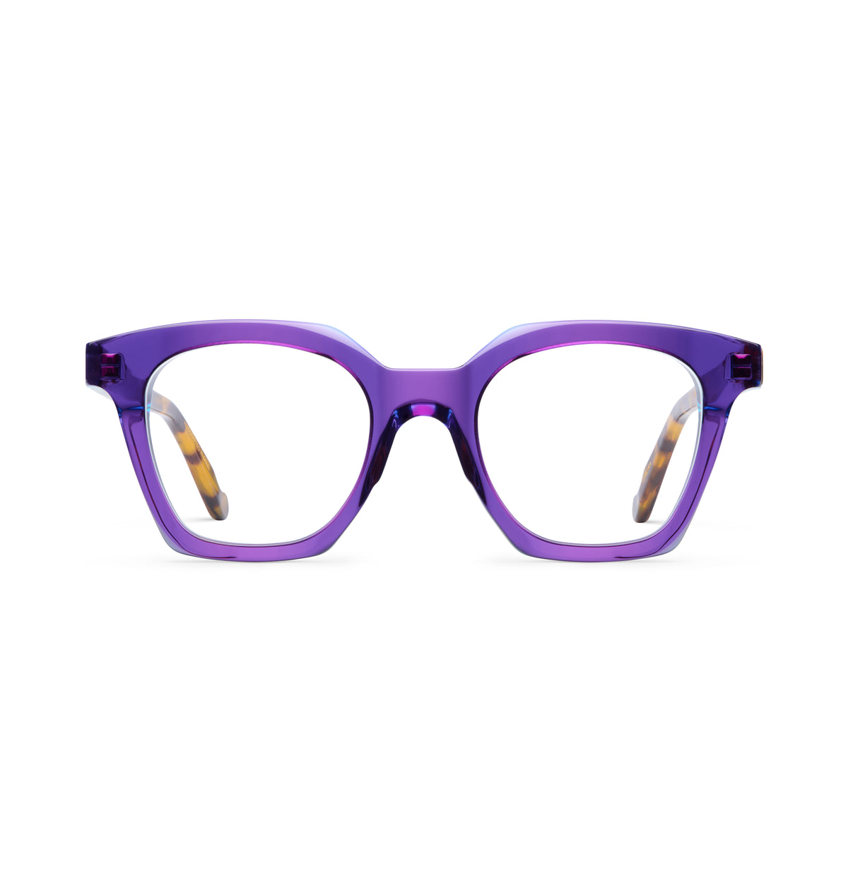 Gafas graduadas Suitto Aura para mujer, montura cuadrada de acetato, en violeta y carey ambar