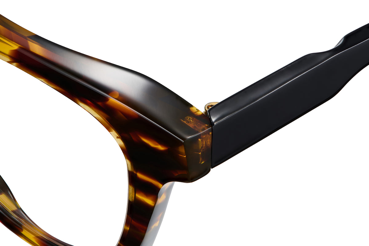 Gafas graduadas Suitto Aura para mujer, montura cuadrada de acetato, en carey ambar y negro