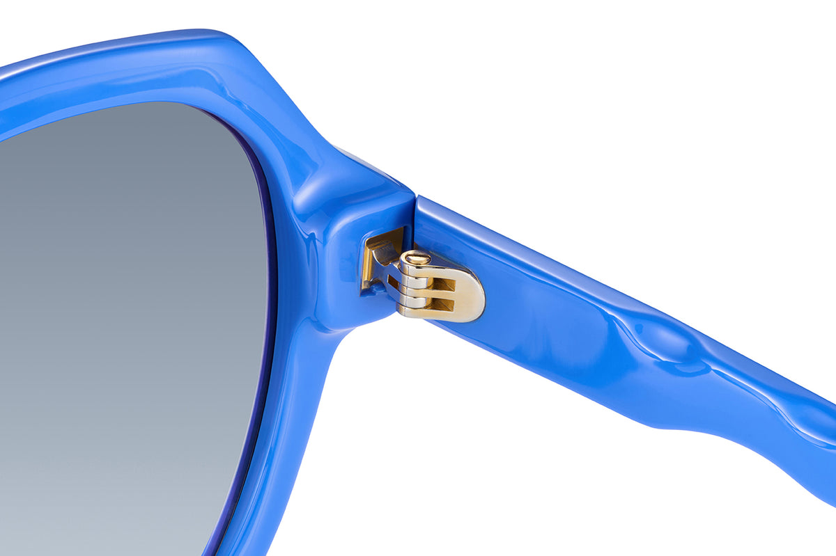 Gafas de sol Suitto Bambalina para mujer, montura redonda de acetato, en azul eléctrico