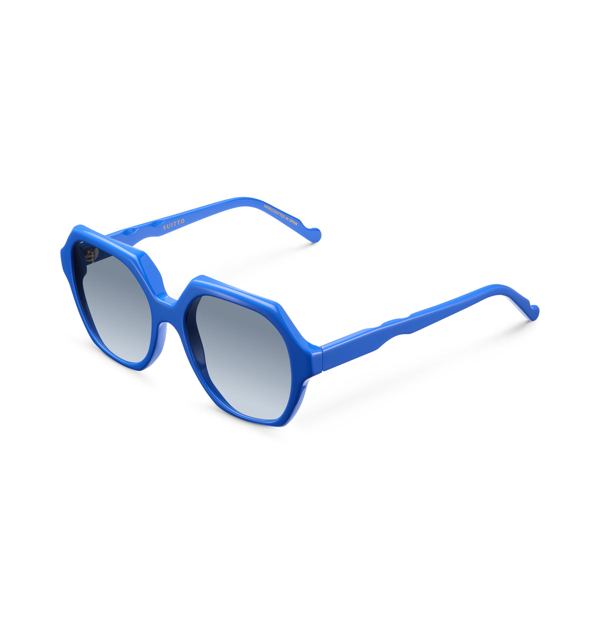 Gafas de sol Suitto Bambalina para mujer, montura redonda de acetato, en azul eléctrico