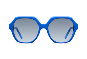 Gafas de sol Suitto Bambalina para mujer, montura redonda de acetato, en azul eléctrico