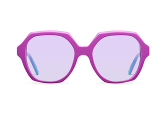 Gafas de sol Suitto Bambalina para mujer, montura redonda de acetato, en fucsia eléctrico