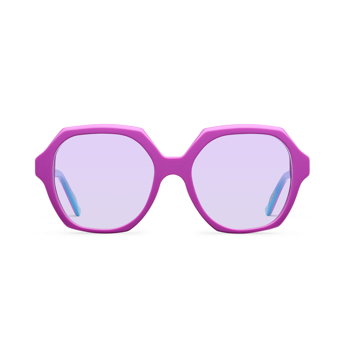 Gafas de sol Suitto Bambalina para mujer, montura redonda de acetato, en fucsia eléctrico