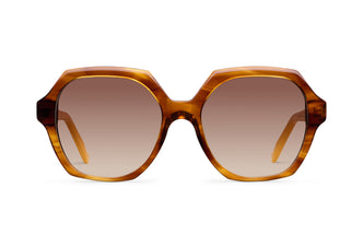 Gafas de sol Suitto Bambalina para mujer, montura redonda de acetato, en carey cobre y mostaza