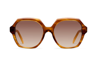 Gafas de sol Suitto Bambalina para mujer, montura redonda de acetato, en carey cobre y mostaza