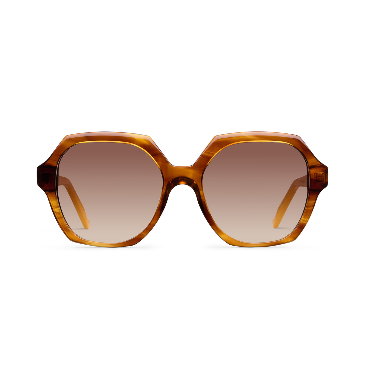 Gafas de sol Suitto Bambalina para mujer, montura redonda de acetato, en carey cobre y mostaza