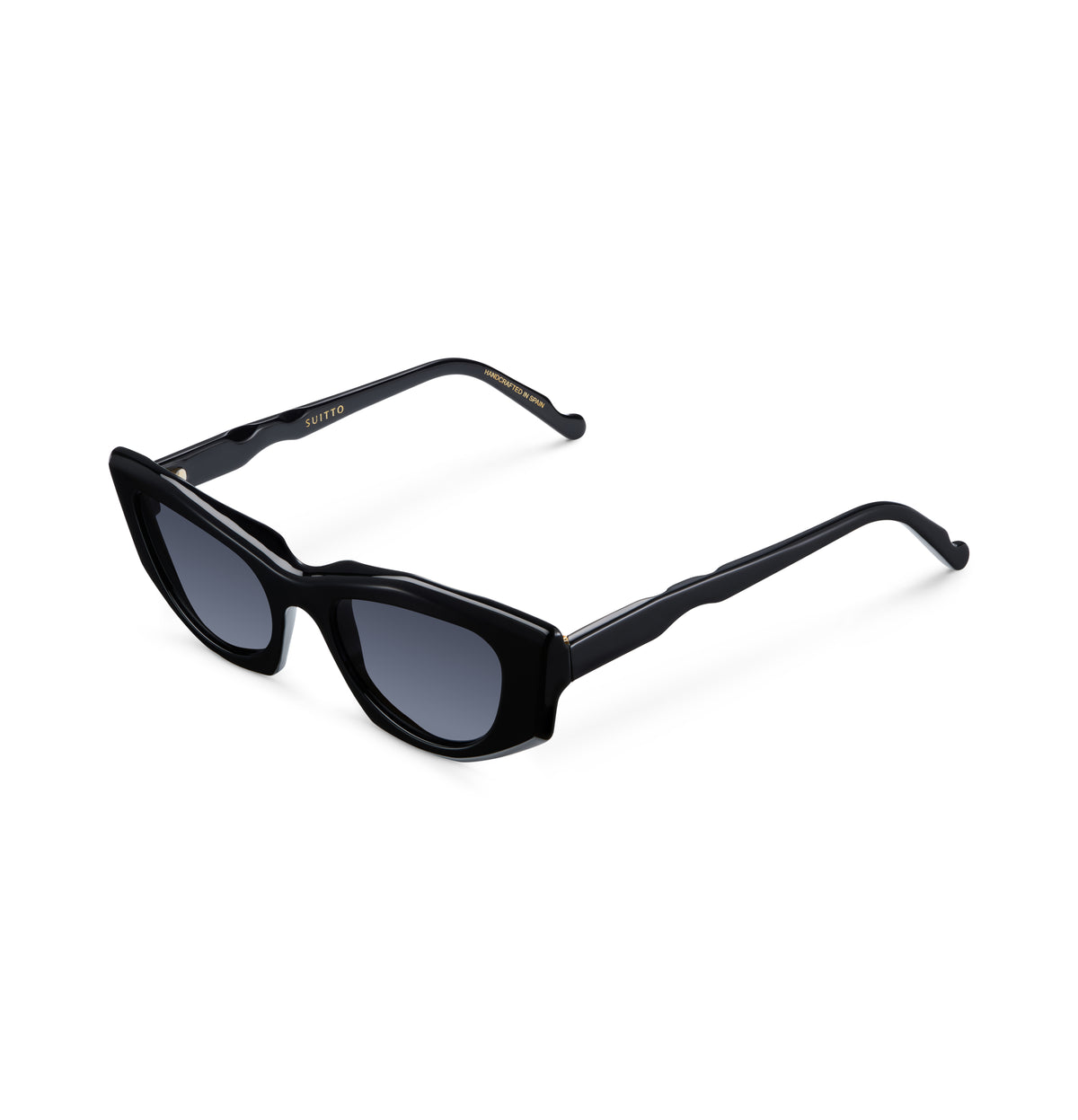 Gafas de sol Suitto Bokeh para mujer, montura geométrica de acetato, en negro