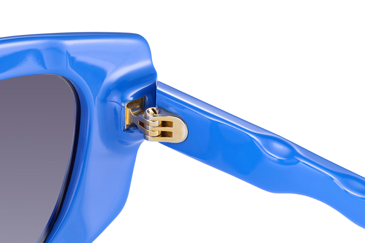 Gafas de sol Suitto Bokeh para mujer, montura geométrica de acetato, en azul eléctrico