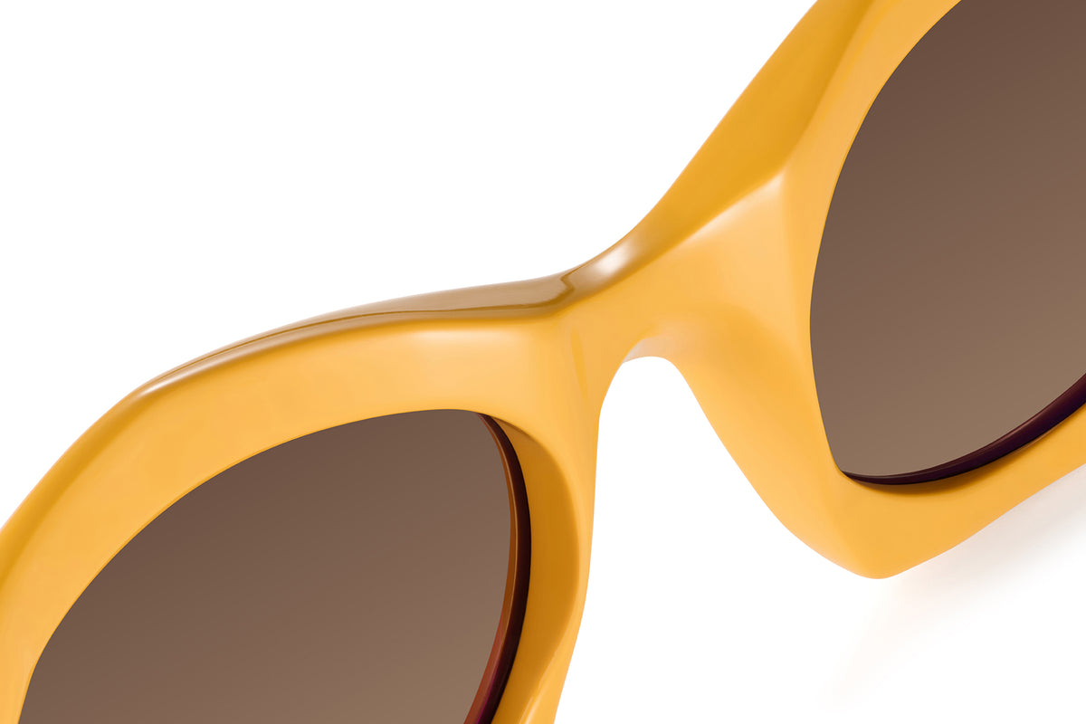 Gafas de sol Suitto Bokeh para mujer, montura geométrica de acetato, en mostaza
