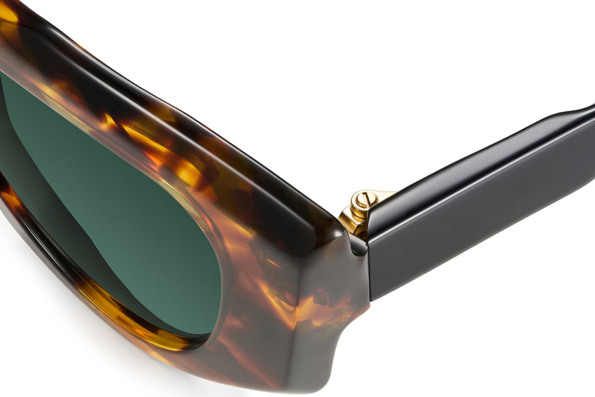 Gafas de sol Suitto Bokeh para mujer, montura geométrica de acetato, en carey ambar y negro