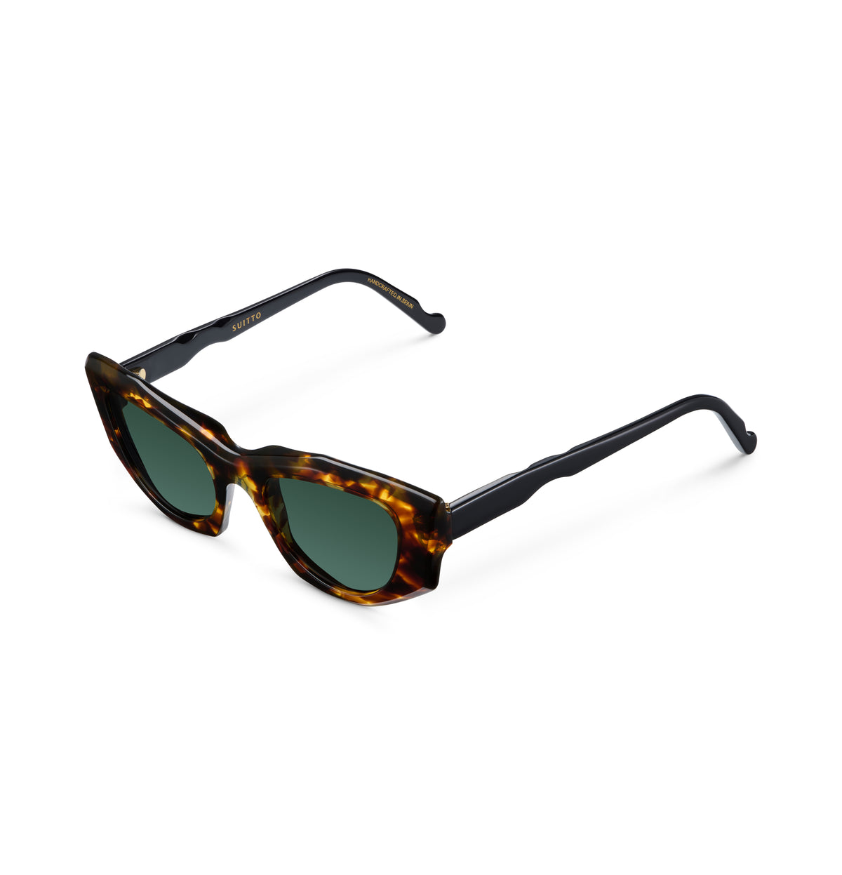 Gafas de sol Suitto Bokeh para mujer, montura geométrica de acetato, en carey ambar y negro