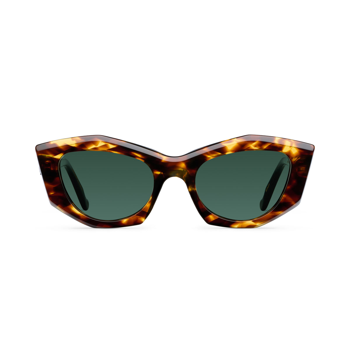 Gafas de sol Suitto Bokeh para mujer, montura geométrica de acetato, en carey ambar y negro