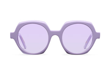Gafas de sol Suitto Born para mujer, montura redonda de acetato, en violeta pálido