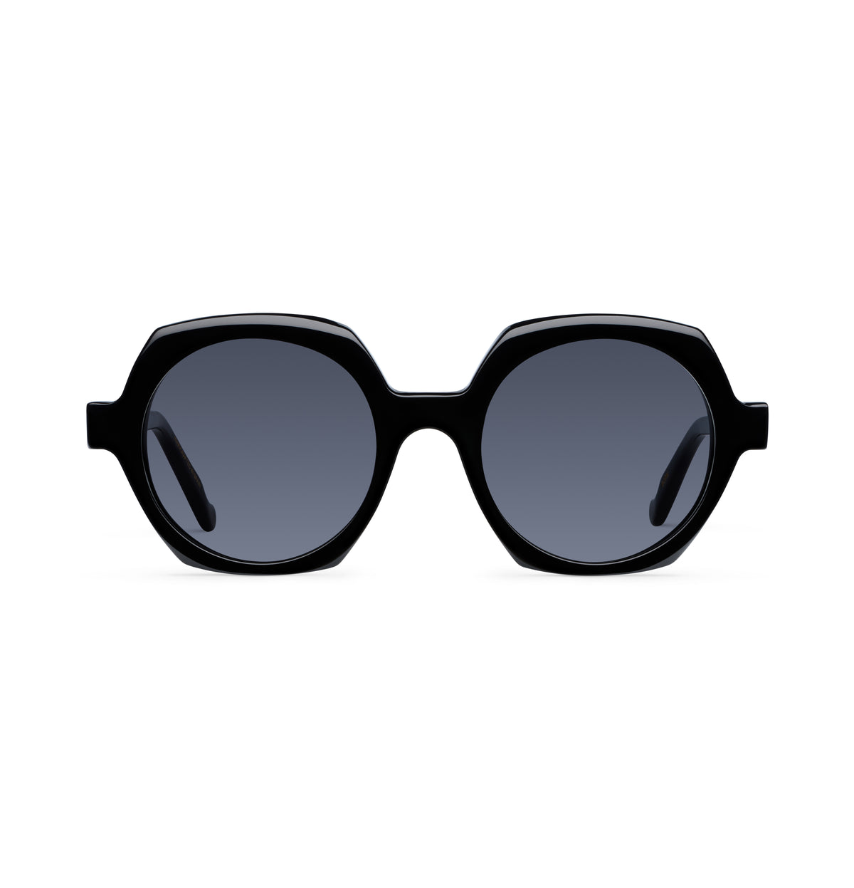 Gafas de sol Suitto Born para mujer, montura redonda de acetato, en negro