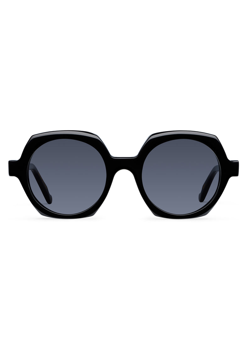 Gafas de sol Suitto Born para mujer, montura redonda de acetato, en negro