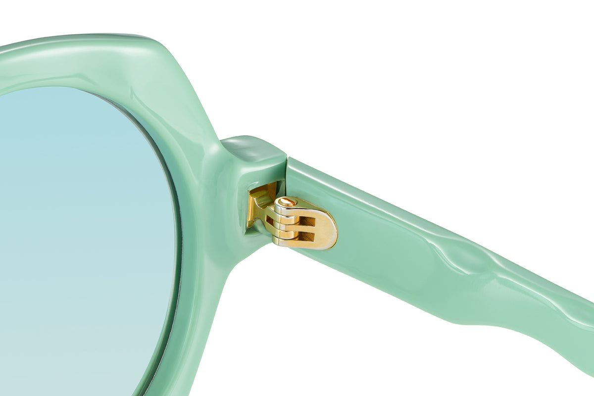 Gafas de sol Suitto Born para mujer, montura redonda de acetato, en verde pálido