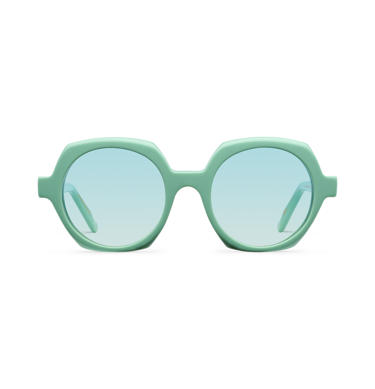 Gafas de sol Suitto Born para mujer, montura redonda de acetato, en verde pálido