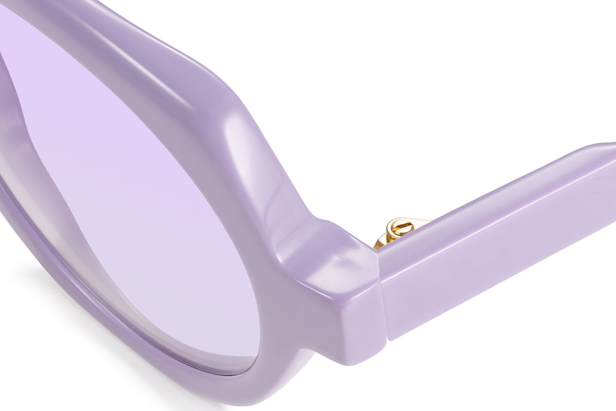 Gafas de sol Suitto Born para mujer, montura redonda de acetato, en violeta pálido