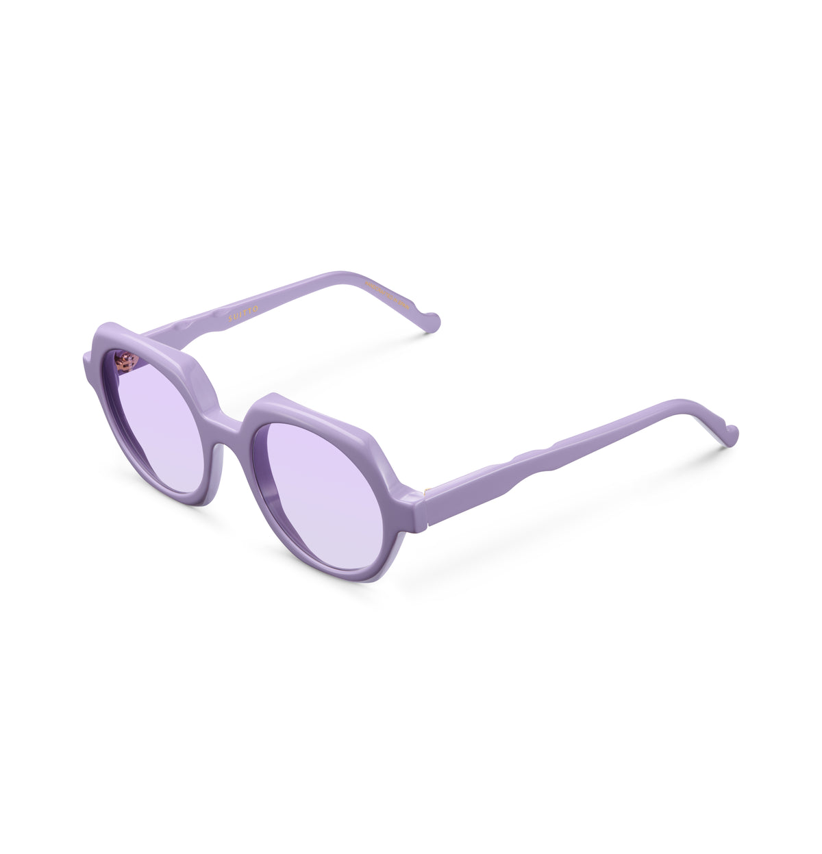 Gafas de sol Suitto Born para mujer, montura redonda de acetato, en violeta pálido