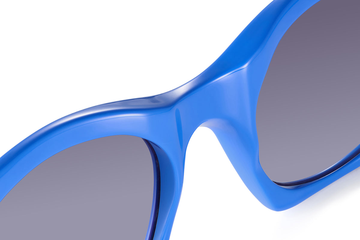 Gafas de sol Suitto Caliza para mujer, montura cuadrada de acetato, en azul eléctrico
