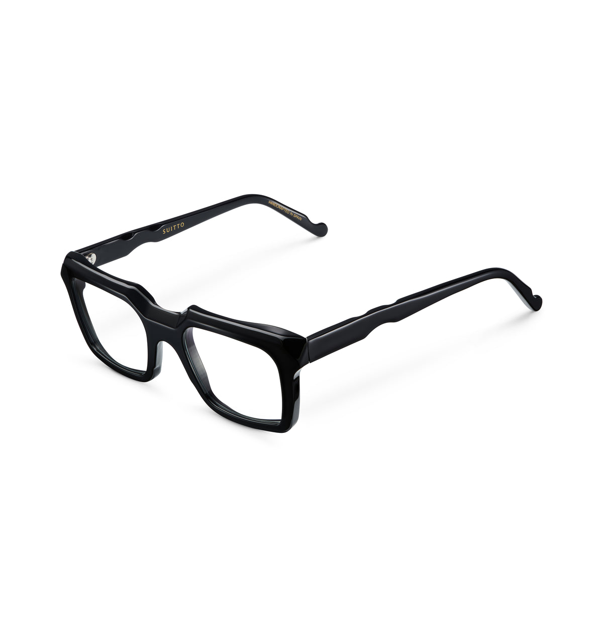 Gafas graduadas Suitto Cameo para hombre, montura cuadrada de acetato, en negro