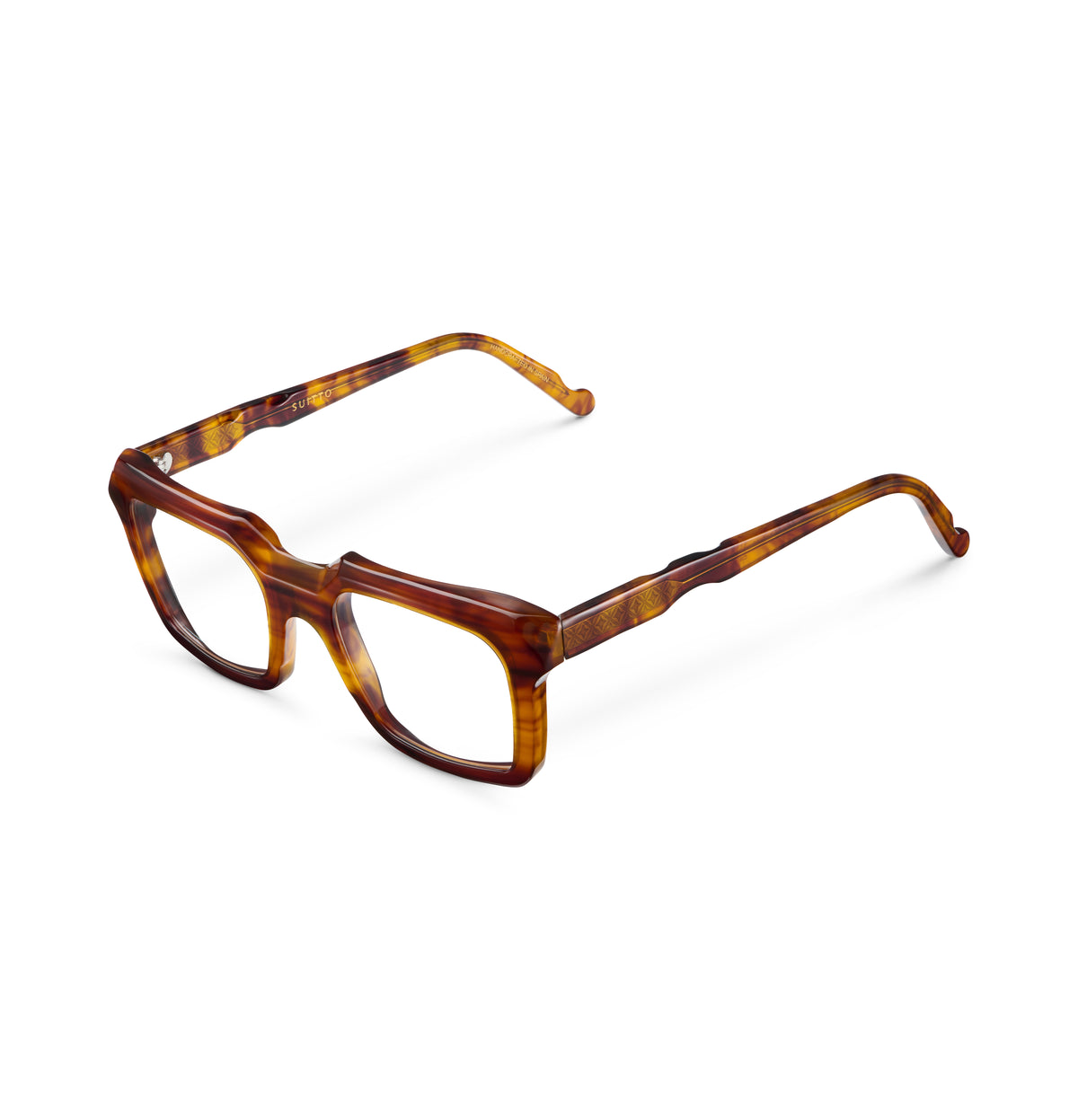 Gafas graduadas Suitto Cameo para hombre, montura cuadrada de acetato, en carey cobre