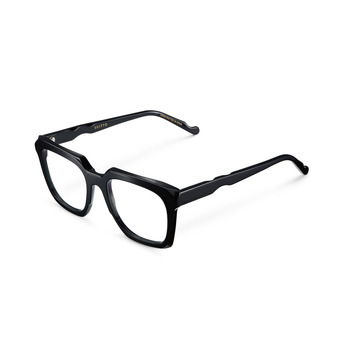 Gafas graduadas Suitto Canon para hombre, montura geométrica de acetato, en negro