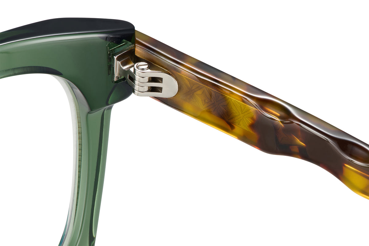 Gafas graduadas Suitto Canon para hombre, montura geométrica de acetato, en carey ambar y verde