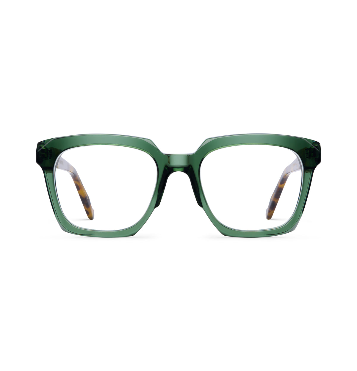 Gafas graduadas Suitto Canon para hombre, montura geométrica de acetato, en carey ambar y verde