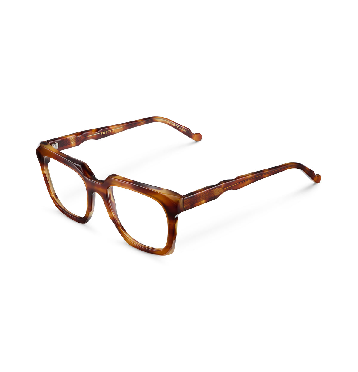 Gafas graduadas Suitto Canon para hombre, montura geométrica de acetato, en carey cobre