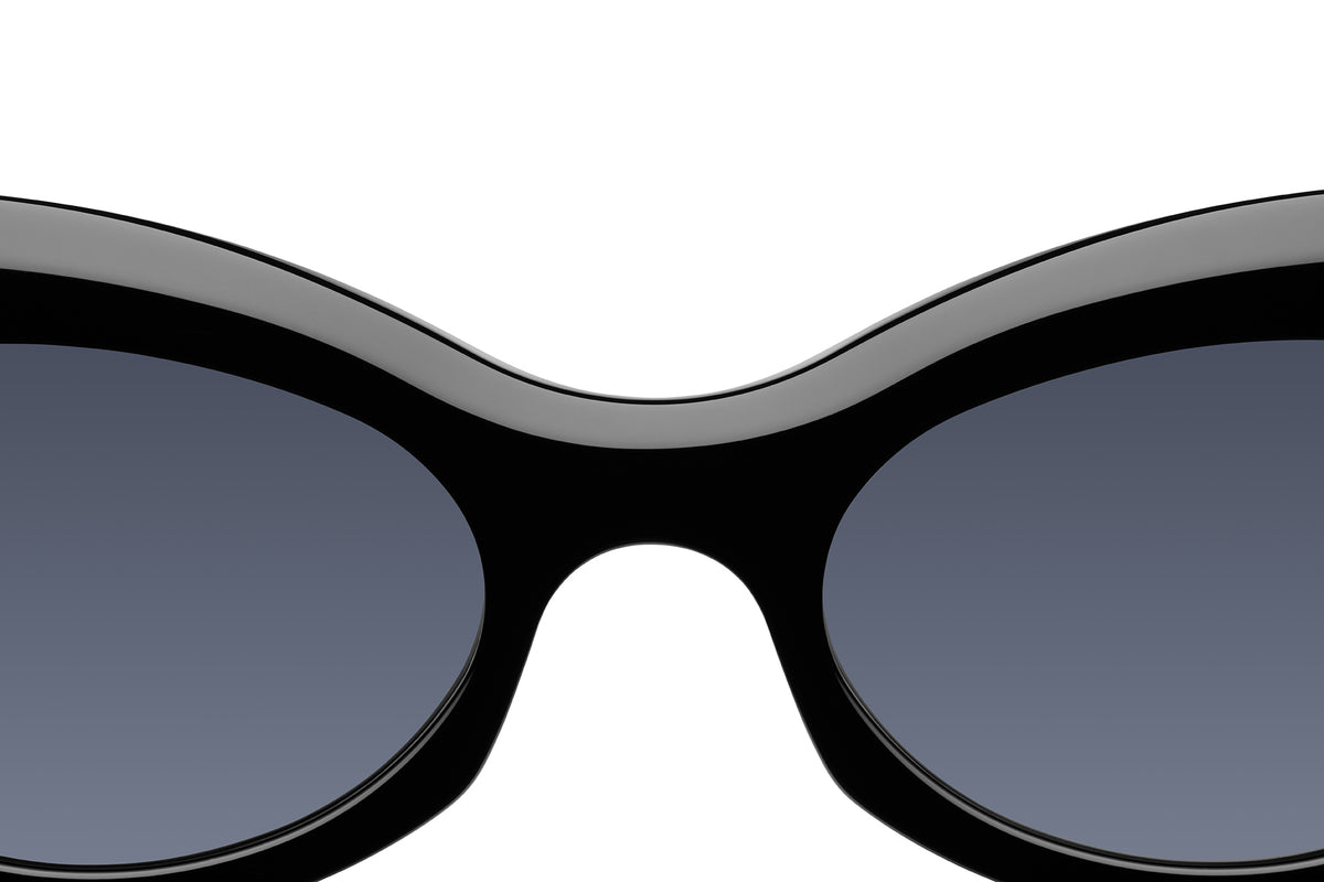 Gafas de sol Suitto Chachá para mujer, montura ovalada de acetato, en negro