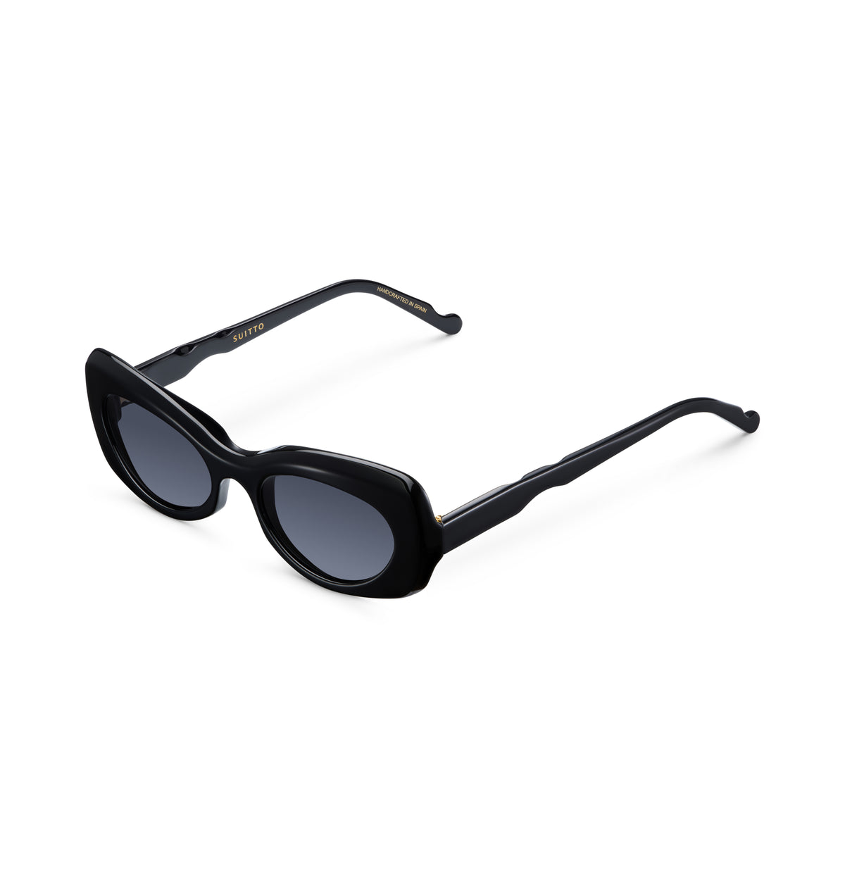 Gafas de sol Suitto Chachá para mujer, montura ovalada de acetato, en negro