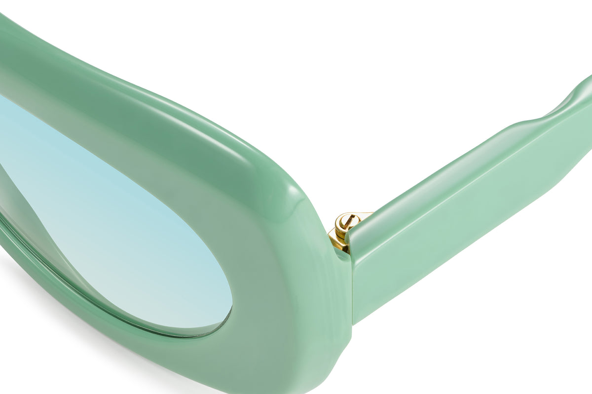 Gafas de sol Suitto Chachá para mujer, montura ovalada de acetato, en verde pálido