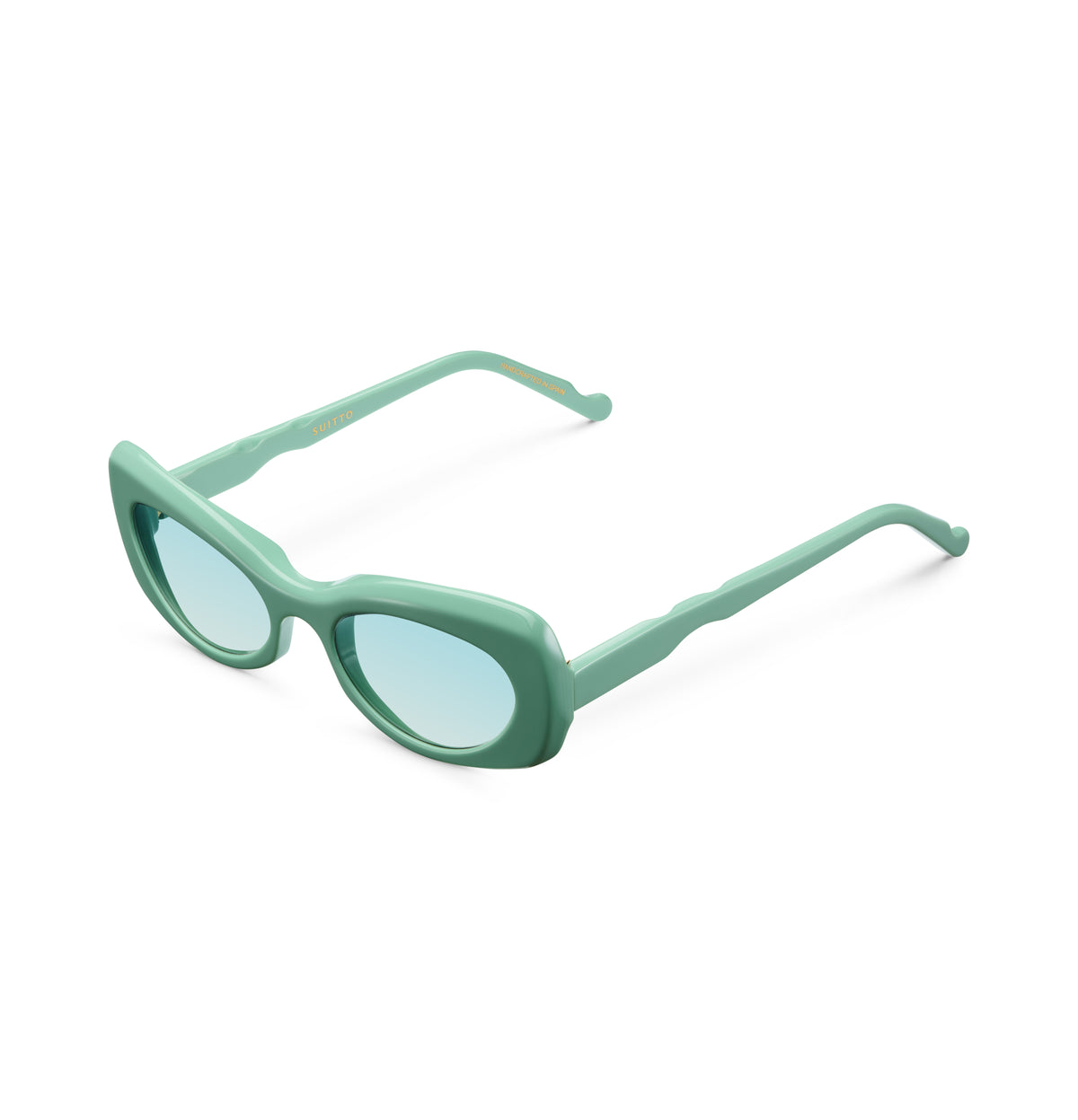 Gafas de sol Suitto Chachá para mujer, montura ovalada de acetato, en verde pálido