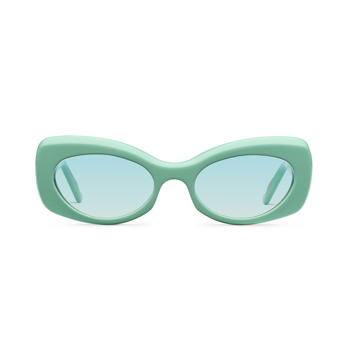 Gafas de sol Suitto Chachá para mujer, montura ovalada de acetato, en verde pálido