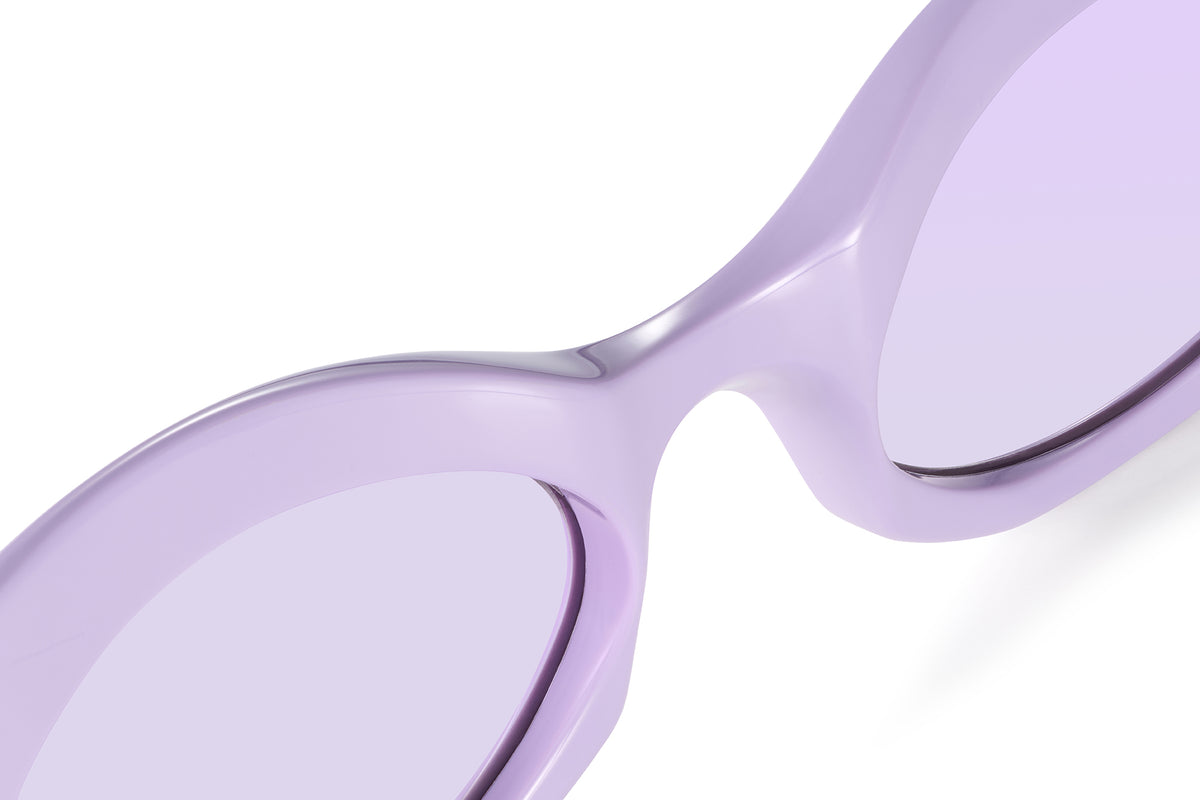 Gafas de sol Suitto Chachá para mujer, montura ovalada de acetato, en violeta pálido
