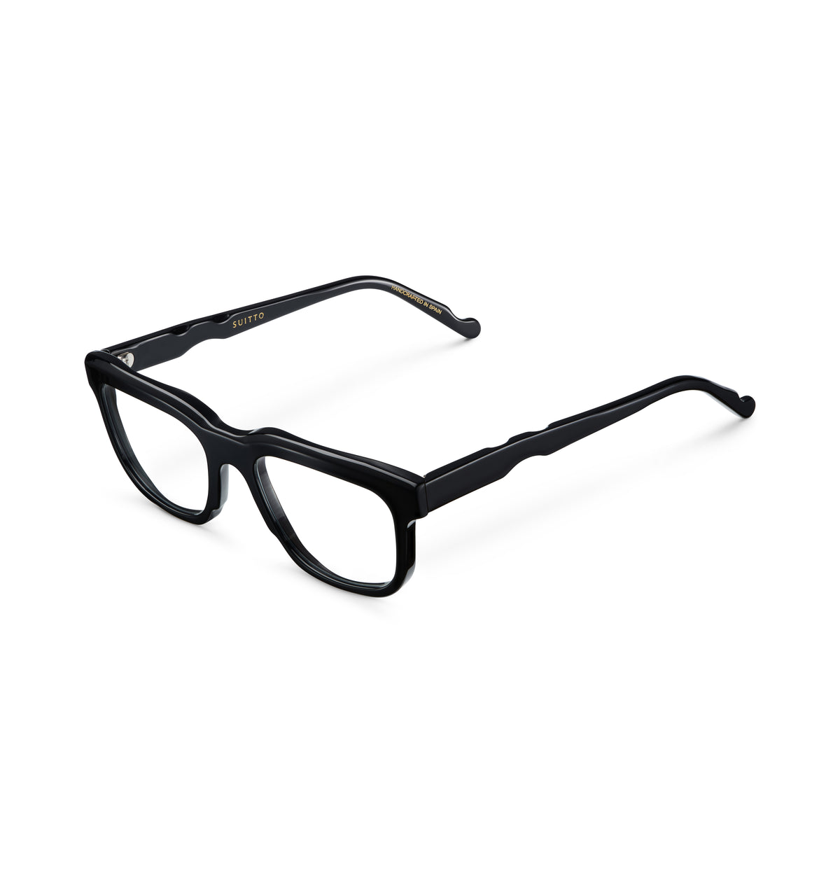 Gafas graduadas Suitto Croma para hombre, montura cuadrada de acetato, en negro