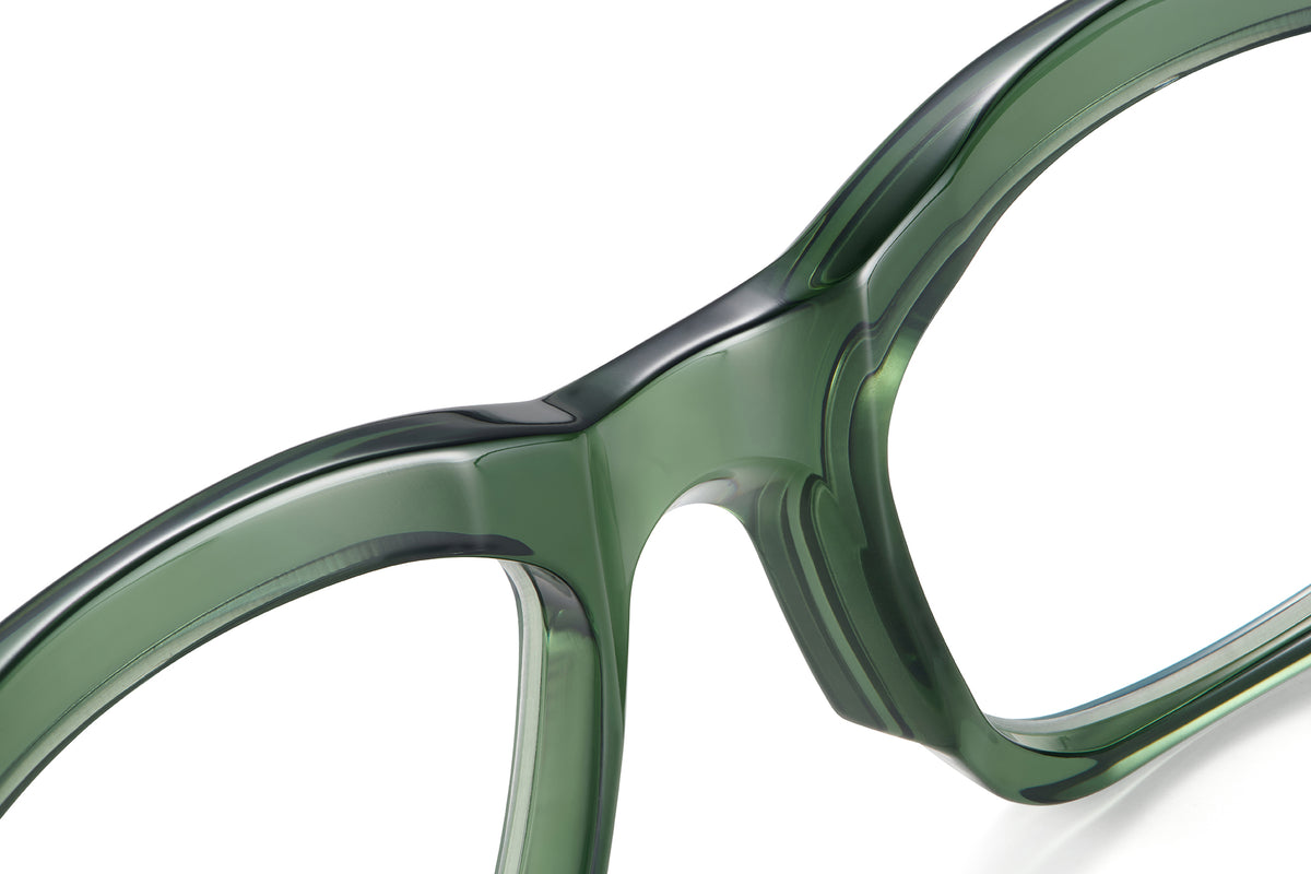 Gafas graduadas Suitto Croma para hombre, montura cuadrada de acetato, en verde