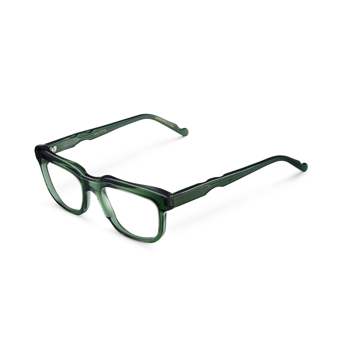 Gafas graduadas Suitto Croma para hombre, montura cuadrada de acetato, en verde