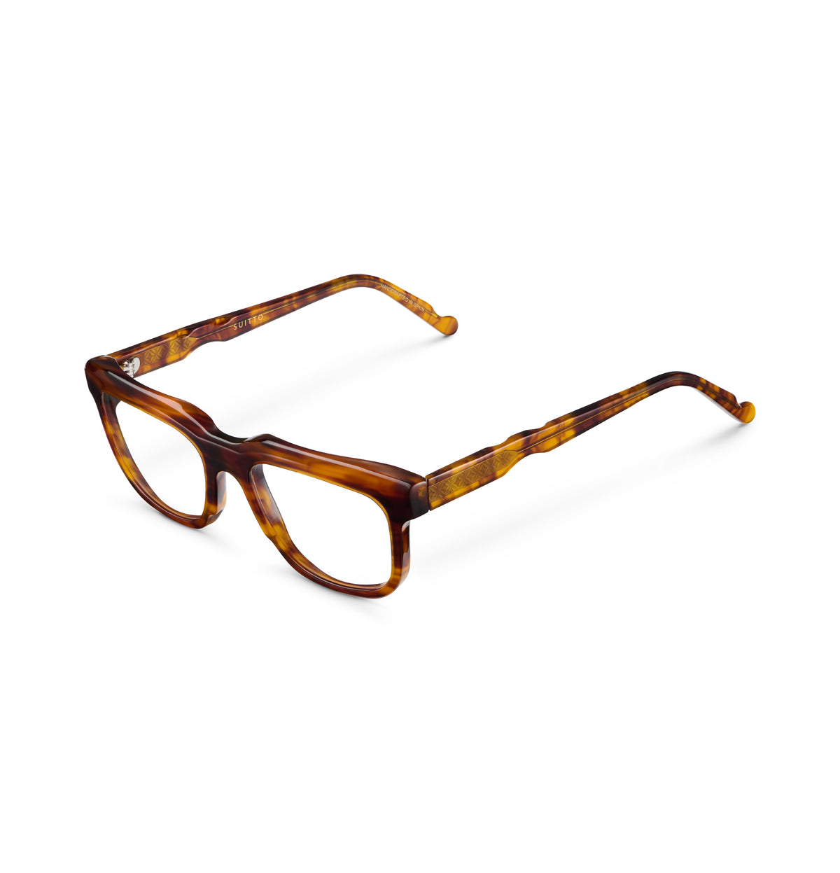 Gafas graduadas Suitto Croma para hombre, montura cuadrada de acetato, en carey cobre