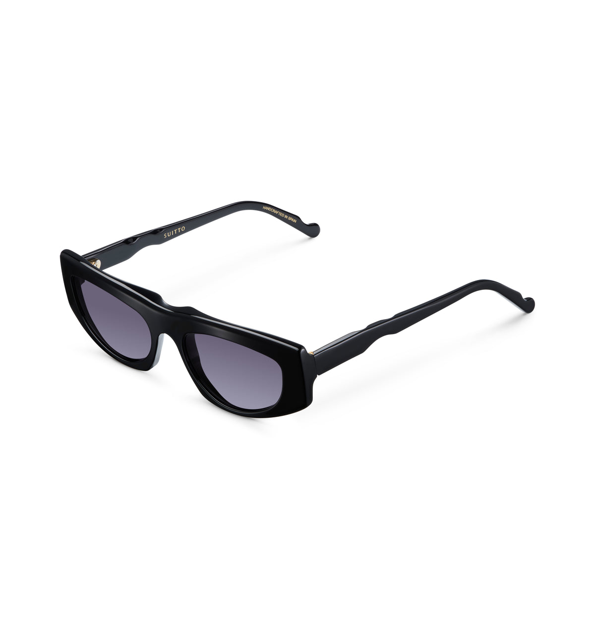 Gafas de sol Suitto Estro para mujer, montura cuadrada de acetato, en negro
