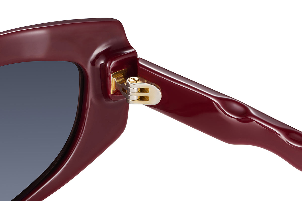 Gafas de sol Suitto Estro para mujer, montura cuadrada de acetato, en burdeos